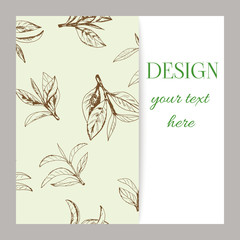 banner design with tea leaves hand-drawn - 232462882