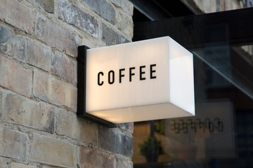 Coffee Sign on Building