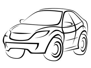 Illustration of a popular SUV car with a dynamic silhouette