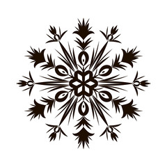 Vector illustration of a snowflake isolated on white