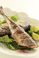 Freshness Sudachi fruit and grilled pacific saury