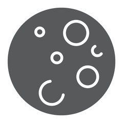 Moon glyph icon, space and astronomy, satellite sign, vector graphics, a solid pattern on a white background.