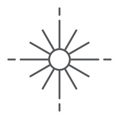 Star thin line icon, space and galaxy, glitter star sign, vector graphics, a linear pattern on a white background.