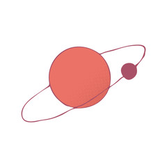 Obraz premium planet with satellite. Space and planet. Science astronomy. Cosmos object