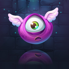 Vector cartoon illustration Flying Eye