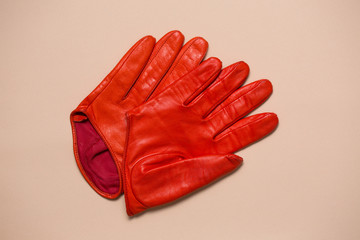 bright orange gloves