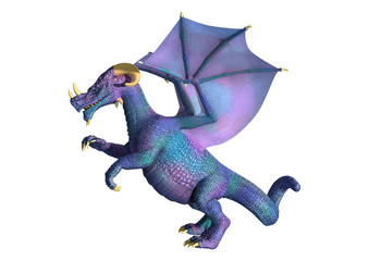 Fototapeta premium 3D Rendering Fairy Tale Dragon on White