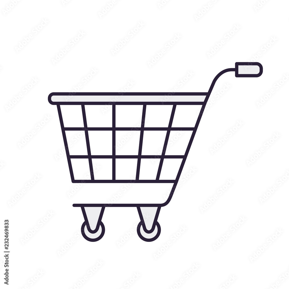 Sticker shopping cart isolated icon