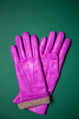 Obraz premium pink gloves on green