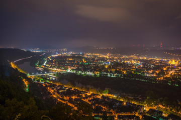 Fototapeta na wymiar Blick auf Trier nachts