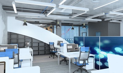 Fototapeta na wymiar office, interior visualization, 3D illustration