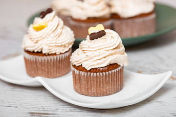 Homomade freshly baked chestnut muffins