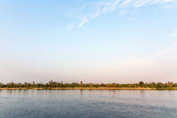 With a ship on the river Nile