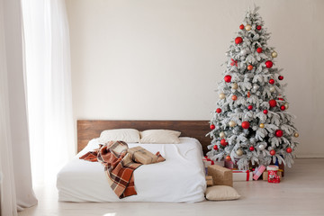 bedroom Christmas presents new year holidays tree