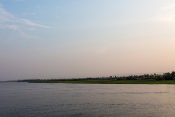 With a ship on the river Nile