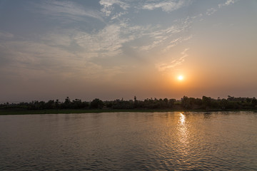 Fototapeta na wymiar With a ship on the river Nile