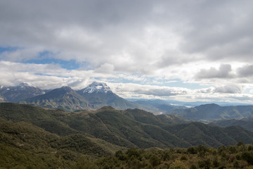 landscape of mountains and blue sky