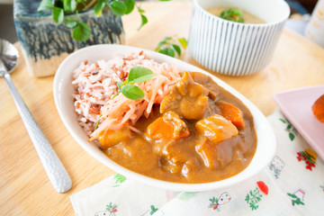 Beef Curry Rice Homemade Cooking,Japanese food, stew, rice, Domestic kitchen/OLYMPUS DIGITAL CAMERA