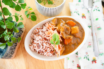 Beef Curry Rice Homemade Cooking,Japanese food, stew, rice, Domestic kitchen/OLYMPUS DIGITAL CAMERA