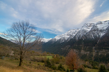 landscape of mountains and blue sky