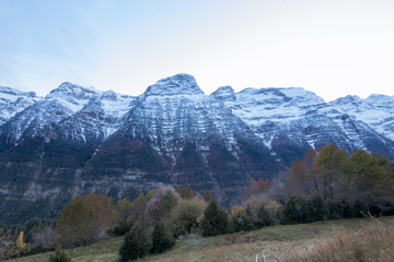 landscape of mountains and blue sky