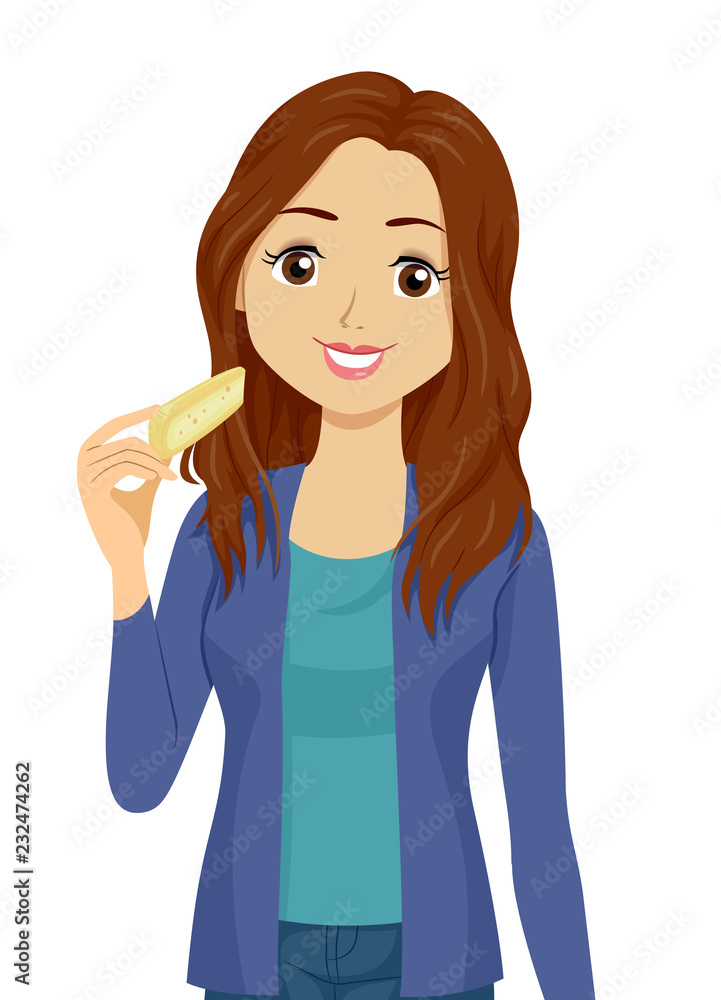 Sticker teen girl cheese illustration