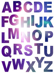 Alphabet Space Theme Illustration