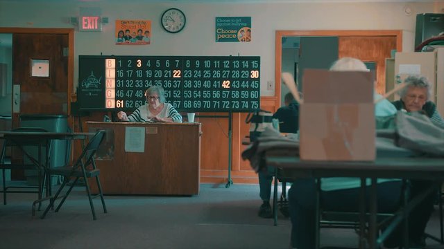 Stunning slow-motion footage of a quiet bingo hall.