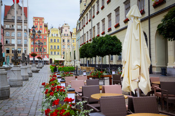 Central market square in Wroclaw, Poland