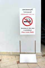 Non smoking standing label.