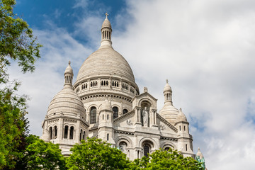 Fototapeta na wymiar Sacre Coeur Basilica, the Basilica of the Sacred Hearts, Paris, France