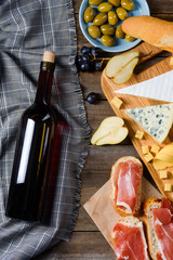 Red wine and meal ingredients