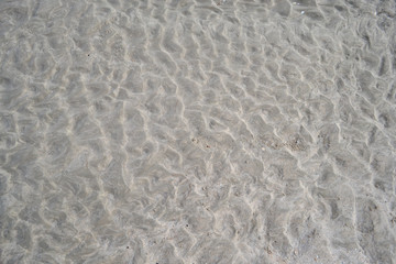 The waves on the sand.