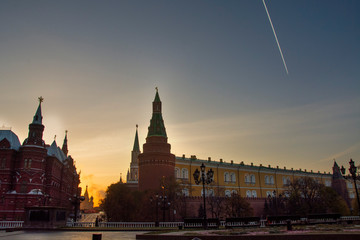 MOSCOW, RUSSIA - 07.11. 2018: entrance to the red square. Preparing for the parade in honor of November 7 (the anniversary of the October Revolution)