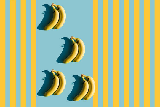 D Rendering, bananas with fake eyelashes and a couple backwards composition