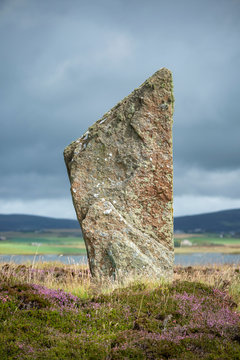 Great Britain, Scotland, Orkney, Mainland, Ring of Brodgar, Neolithic stone circle, stone