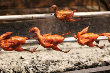 Bird grill.In the oven.Has a delicious taste.