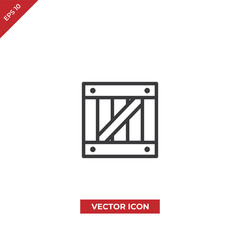 Wooden box vector icon
