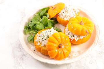 stuffed pumpkin with salad