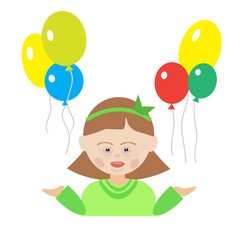 A child with Down syndrome.  Simple vector illustration. Print for leaflets, brochures, articles, posters