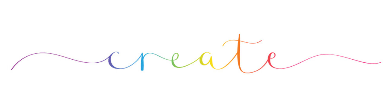 CREATE Rainbow Brush Calligraphy Banner