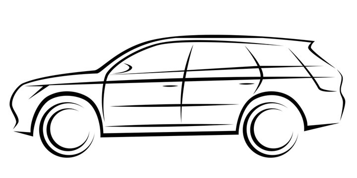 Illustration of a SUV car with a dynamic silhouette