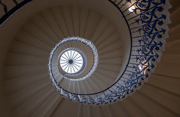 Staircase, blue, white
