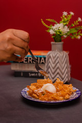 Honey fried Noodles with Ice cream