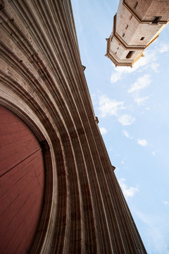 Cathedral of Santa Maria and El Fadri, a bell tower in the city of Castellon de la Plana, Spain