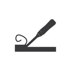 Wood chisel vector icon