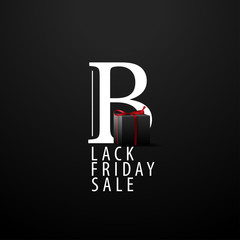 Black Friday sale. Logo with gift