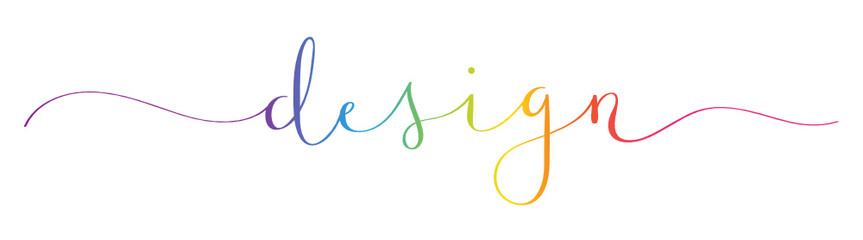 Fototapeta na wymiar DESIGN rainbow brush calligraphy icon