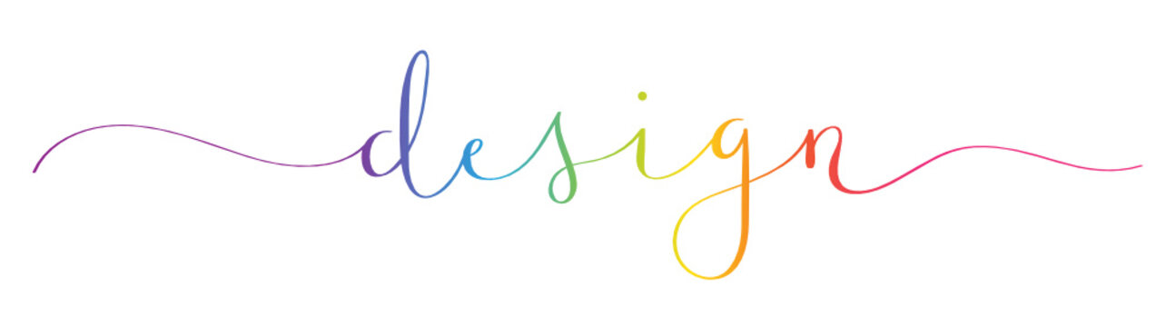 DESIGN rainbow brush calligraphy icon