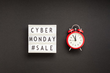Cyber Monday sale text on white lightbox